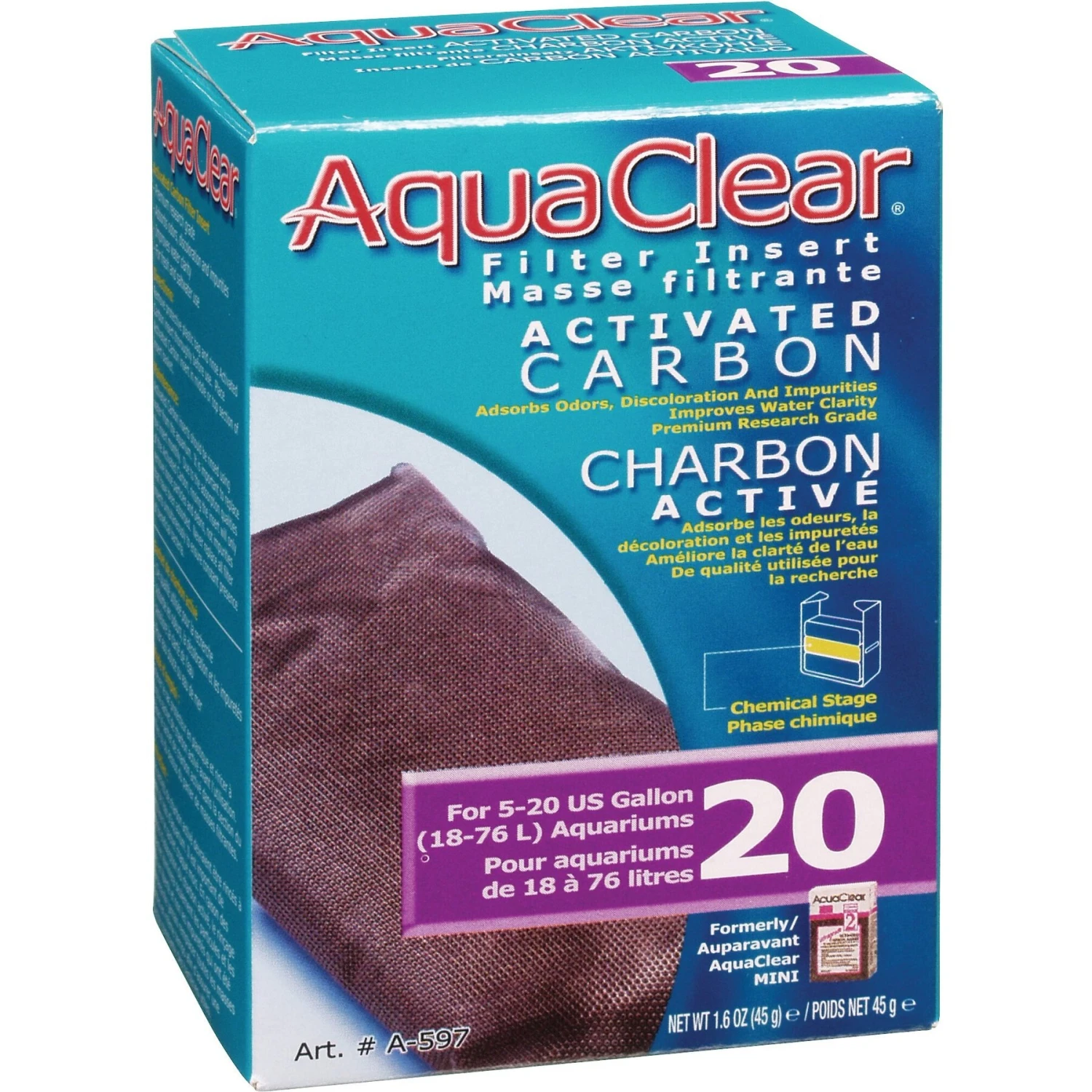 AquaClear Mini Activated Carbon Filter Insert 3 AquaClear Mini Activated Carbon Filter Insert