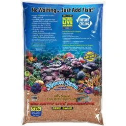 Nature's Ocean Bio-Activ Live Aragonite Saltwater Aquarium Sand, Australian Gold, 10-lb Bag