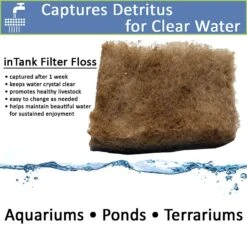 InTank Aquarium, Pond & Terrarium Double Bonded Poly Filter Floss Pads, 3 Count -Fish Products 141456 PT8. AC SS1800 V1539696426