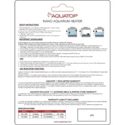 Aquatop Nano Aquarium Thermostat Heater, 15-watt -Fish Products 141744 PT4. AC SS1800 V1596755504
