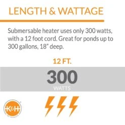 K&H Pet Products Thermo-Pond Perfect Climate Submersible Pond Deicer -Fish Products 164034 PT3. AC SS1800 V1641578796
