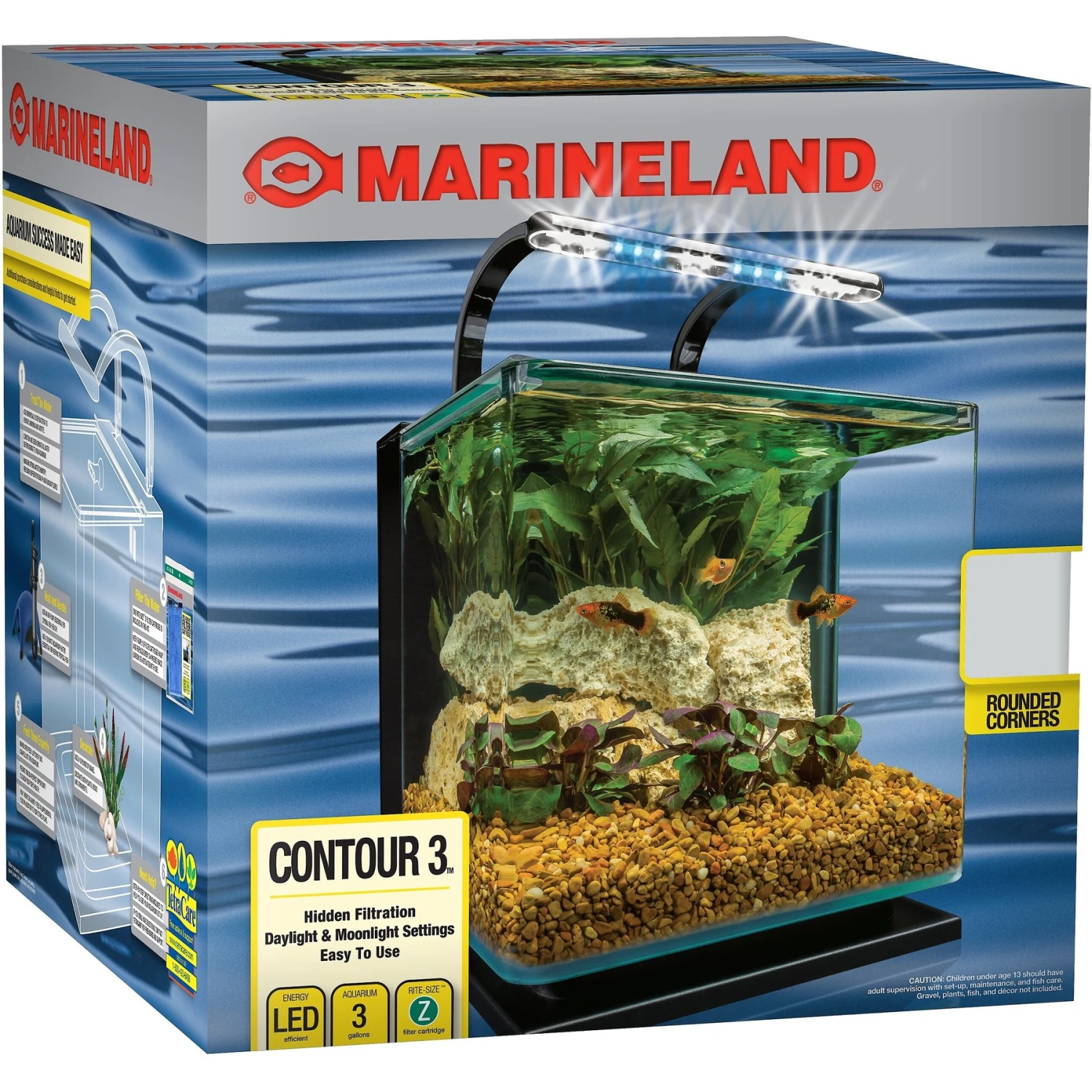 Marineland Contour Rail Light Aquarium Kit 3 Marineland Contour Rail Light Aquarium Kit