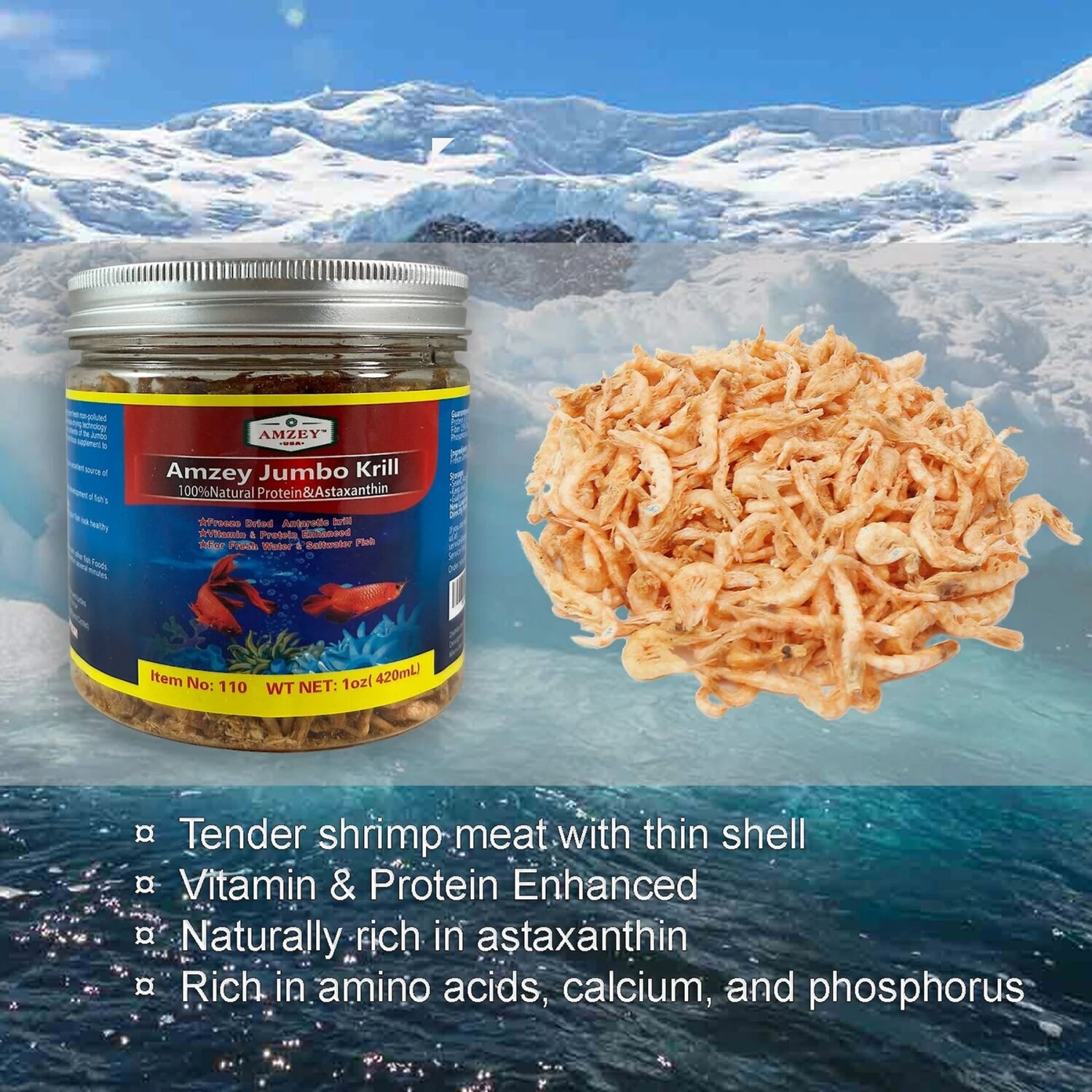 Amzey Jumbo Krill Fish Food 4 Amzey Jumbo Krill Fish Food - Image 2