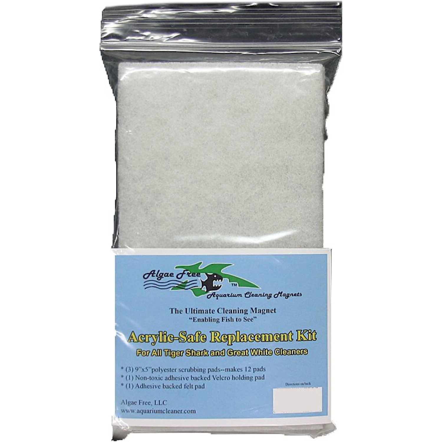 Algae Free Tiger Shark & Great White Acrylic-Safe Replacement Pad Kit 3 Algae Free Tiger Shark & Great White Acrylic-Safe Replacement Pad Kit