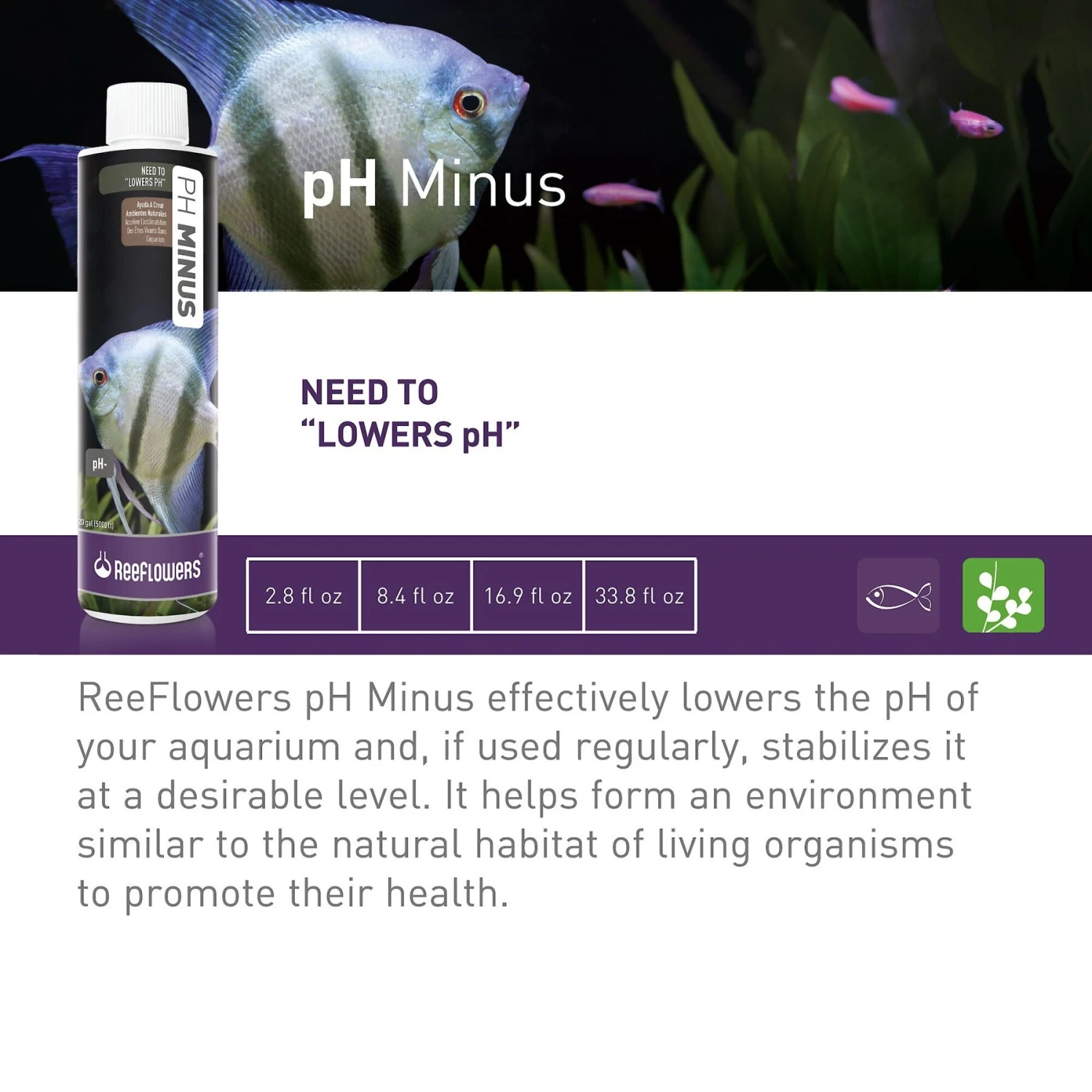 Reeflowers PH Minus Aquarium Water Treatment 4 Reeflowers PH Minus Aquarium Water Treatment - Image 2