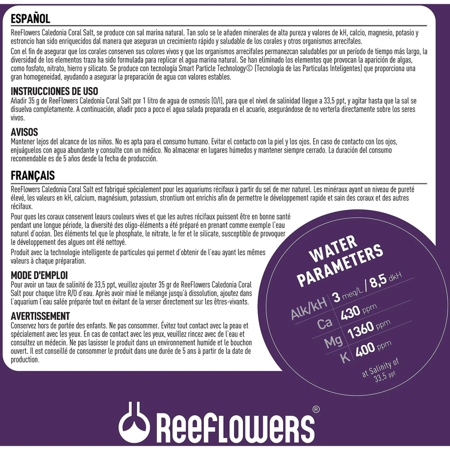 Reeflowers Caledonia Coral Aquarium Salt 6 Reeflowers Caledonia Coral Aquarium Salt - Image 4