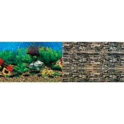 Penn-Plax Shale Wall/Hawaii Blue Double Aquarium Background -Fish Products 239741 PT2. AC SS1800 V1643912269