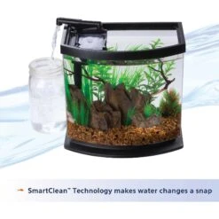 Aqueon LED MiniBow SmartClean Fish Aquarium Kit & Galapagos Aquarium Sea Glass, 4-lb Bag -Fish Products 301784 PT4. AC SS1800 V1622821041