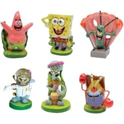 Penn-Plax SpongeBob Mini Resin Gift Aquarium Ornament, 6 Count
