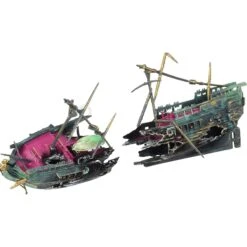 Penn-Plax Split Shipwreck Aquarium Ornament -Fish Products 303212 PT1. AC SS1800 V1668106074