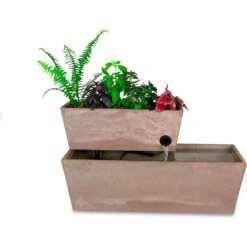 AquaSprouts Fountain Aquaponics Ecosystem Kit, Taupe, 6-gal -Fish Products 315385 PT2. AC SS1800 V1626396685