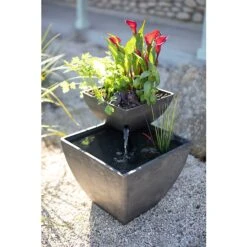 AquaSprouts Fountain Aquaponics Ecosystem Kit, Charcoal, 8-gal -Fish Products 315387 PT3. AC SS1800 V1626387108