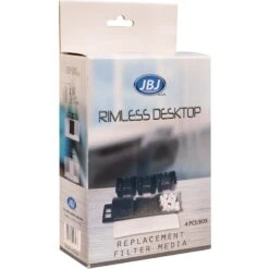 JBJ Aquarium Rimless Desktop Bio Aquarium Filter Media Replacement, 4 Count