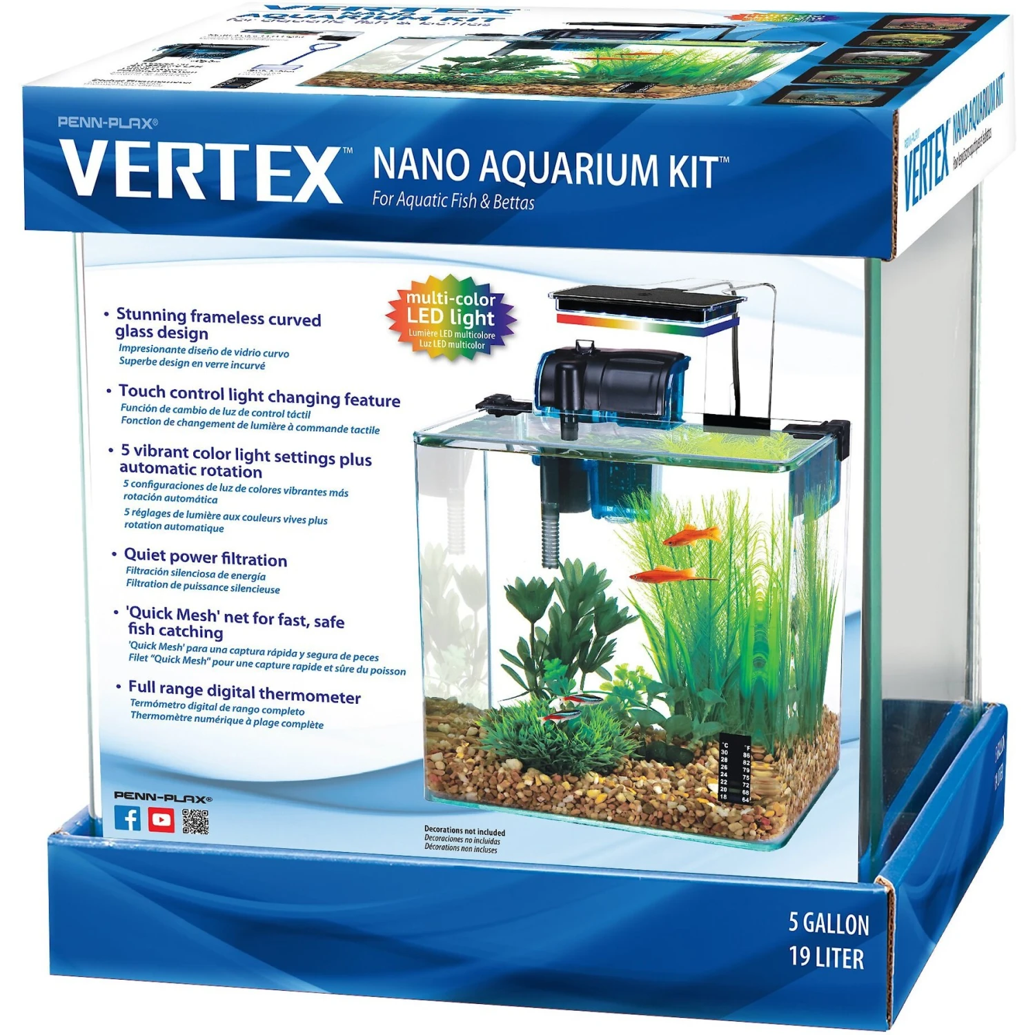 Vertex Color Change LED Nano Aquarium Kit, 5-gal 3 Vertex Color Change LED Nano Aquarium Kit, 5-gal