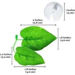 SunGrow African Dwarf Frog & Betta Bed Leaf Hammock With Suction Cups Fish Sleeping Pad Tank & Aquarium Plastic Plants, 3 Count -Fish Products 538350 PT5. AC SS1800 V1691603920