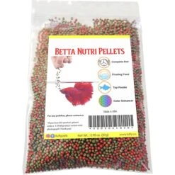 SunGrow High Protein Betta & Goldfish Floating Food Pellets Food, 0.95-oz Bag
