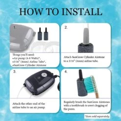 SunGrow Betta Aquarium Bubbler, Air Stone Aerator For Hydroponics & Aquaponic Fish Tank, 10 Count -Fish Products 629126 PT3. AC SS1800 V1660756847