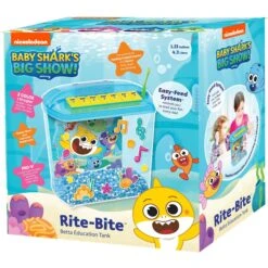 Penn-Plax Nickelodeon Baby Shark Rite-Bite Educational Betta Tank Fish Aquarium, 1.13-gallon -Fish Products 674806 PT6. AC SS1800 V1667517979