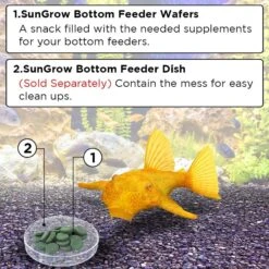 SunGrow Algae Wafers Bottom Feeder, Snail & Pleco Sinking Fish Food, 2.8-oz -Fish Products 697518 PT4. AC SS1800 V1679931133