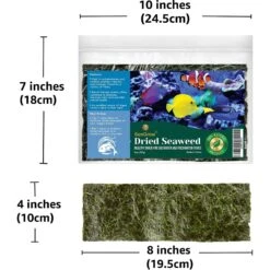 SunGrow Dried Green Seaweed Sheets Snack For Betta & Hermit Crab, Veggie Fish Food Supplement 9 SunGrow Dried Green Seaweed Sheets Snack For Betta & Hermit Crab, Veggie Fish Food Supplement -Fish Products 697534 PT3. AC SS1800 V1682614435