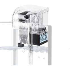 SunGrow Hang On Back Aquarium HOB Filter For Small Turtle & Betta Fish Tank Maintenance
