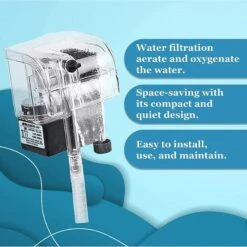 SunGrow Hang On Back Aquarium HOB Filter For Small Turtle & Betta Fish Tank Maintenance 9 SunGrow Hang On Back Aquarium HOB Filter For Small Turtle & Betta Fish Tank Maintenance -Fish Products 699694 PT2. AC SS1800 V1668200999