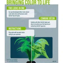 GloFish Green Fern Aquarium Plant -Fish Products 714670 PT1. AC SS1800 V1670614677