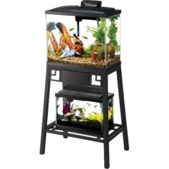 Aqueon Forge Metal Aquarium Stand, Black & Brown