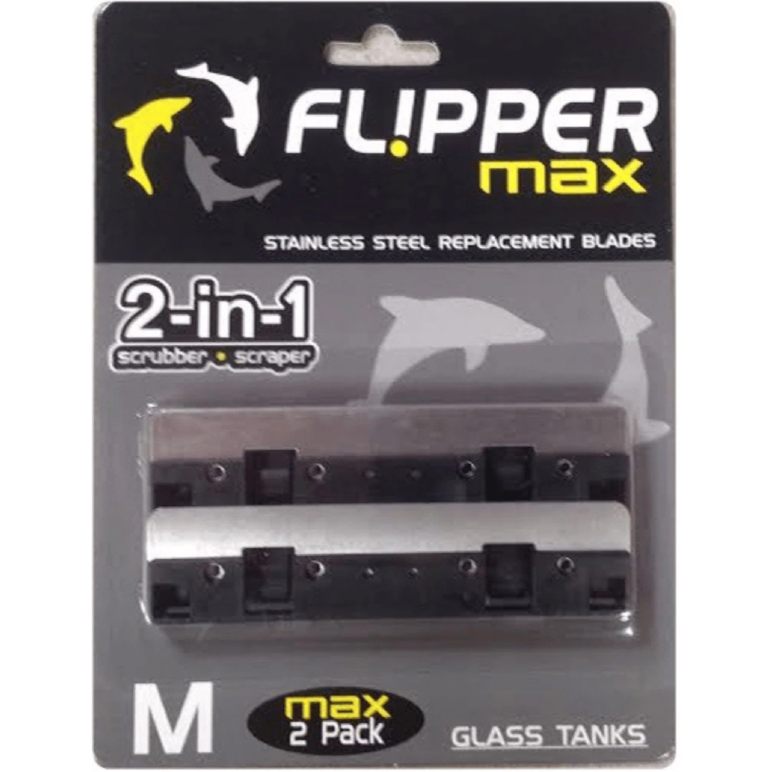 Flipper Max Stainless Steel Replacement Blades Algae Scraper, 2 Count 3 Flipper Max Stainless Steel Replacement Blades Algae Scraper, 2 Count