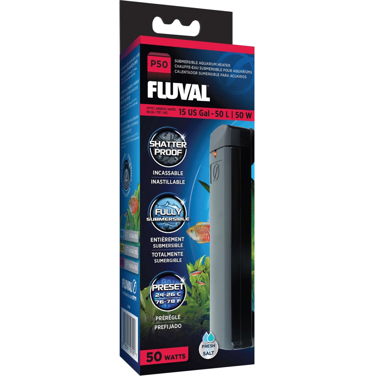 Fluval P50 Pre-Set Aquarium Fish Heater 3 Fluval P50 Pre-Set Aquarium Fish Heater