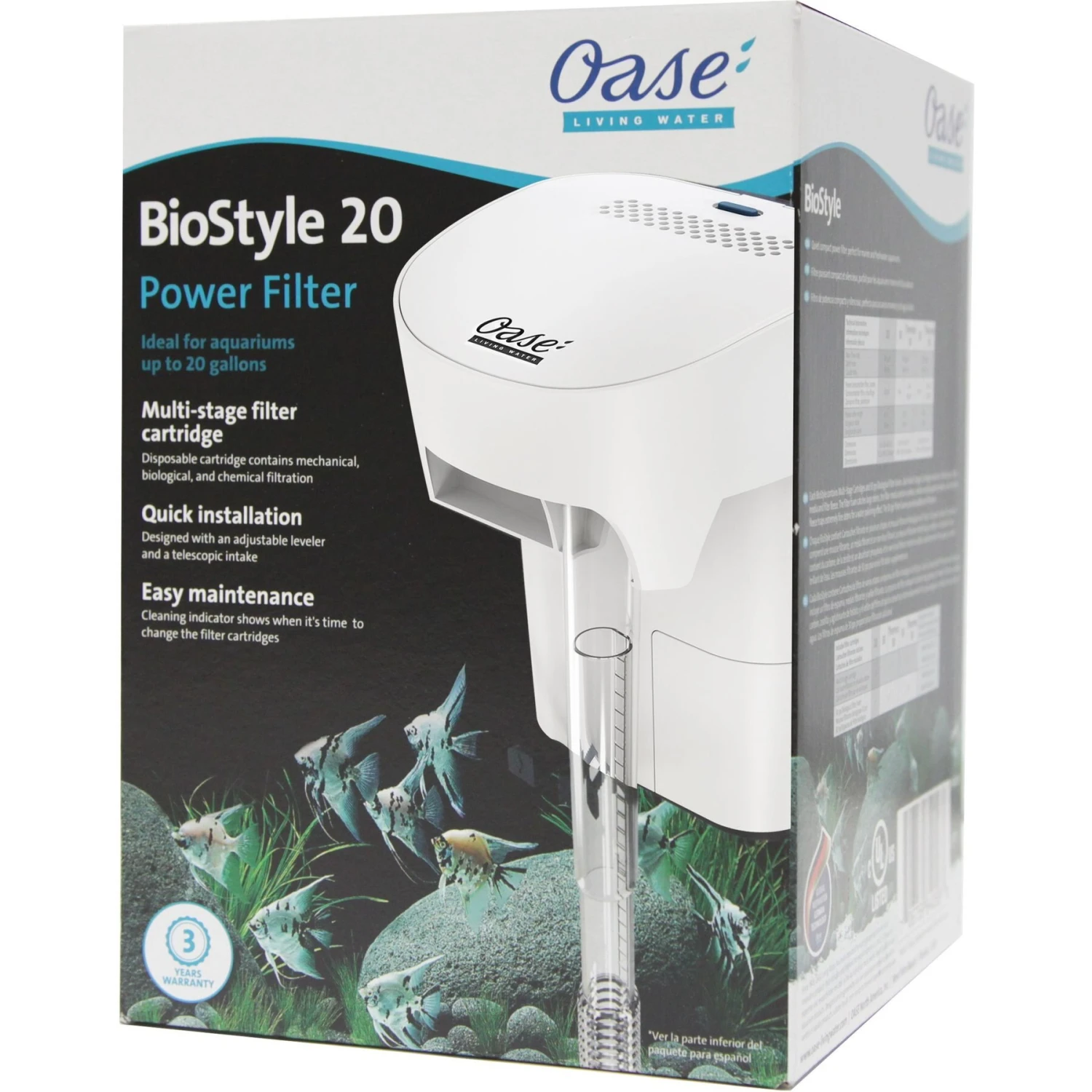 OASE Indoor Aquatics Biostyle 20 Fish Filter, White 4 OASE Indoor Aquatics Biostyle 20 Fish Filter, White - Image 2