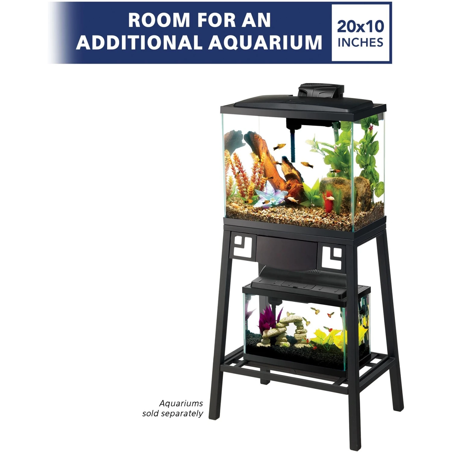 Aqueon Forge Metal Aquarium Stand, Black & Brown & Aqueon LED Fish Aquarium Starter Kit, 10-gal 5 Aqueon Forge Metal Aquarium Stand, Black & Brown & Aqueon LED Fish Aquarium Starter Kit, 10-gal - Image 3