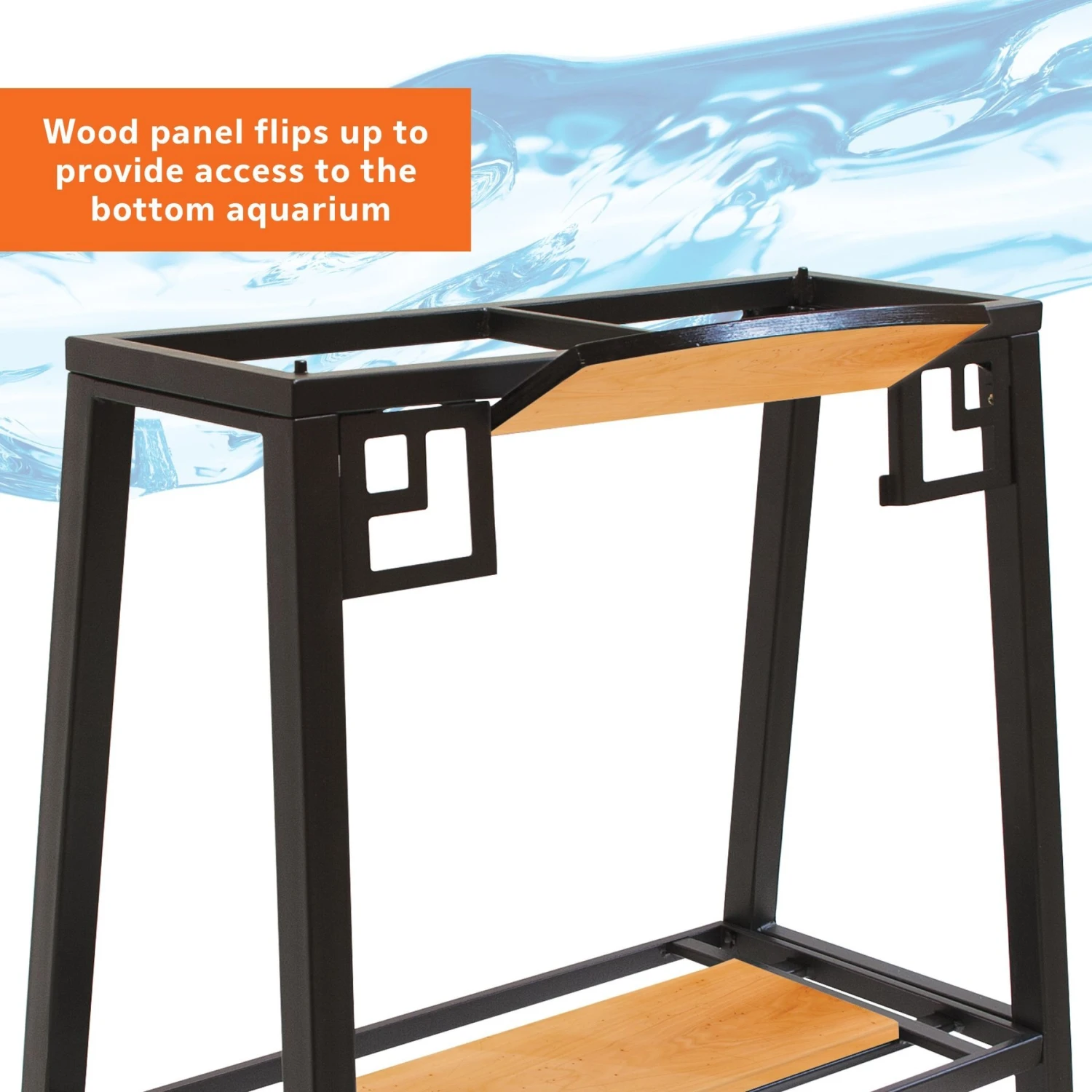 Aqueon Forge Metal Aquarium Stand, Black & Brown & Aqueon LED Fish Aquarium Starter Kit, 10-gal 6 Aqueon Forge Metal Aquarium Stand, Black & Brown & Aqueon LED Fish Aquarium Starter Kit, 10-gal - Image 4