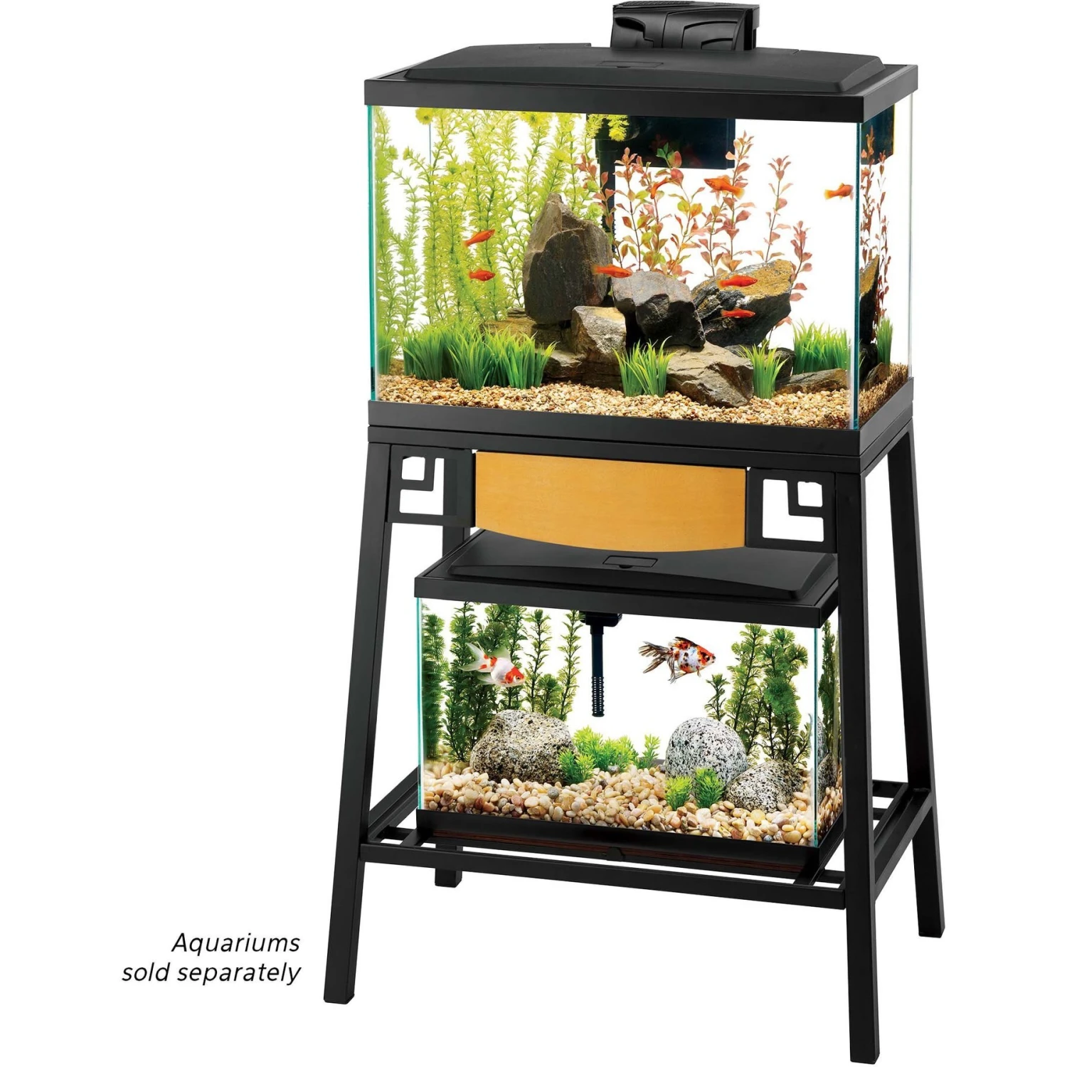 Aqueon Forge Metal Aquarium Stand, Black & Brown & Aqueon LED Aquarium Starter Kit, 20-gal 4 Aqueon Forge Metal Aquarium Stand, Black & Brown & Aqueon LED Aquarium Starter Kit, 20-gal - Image 2