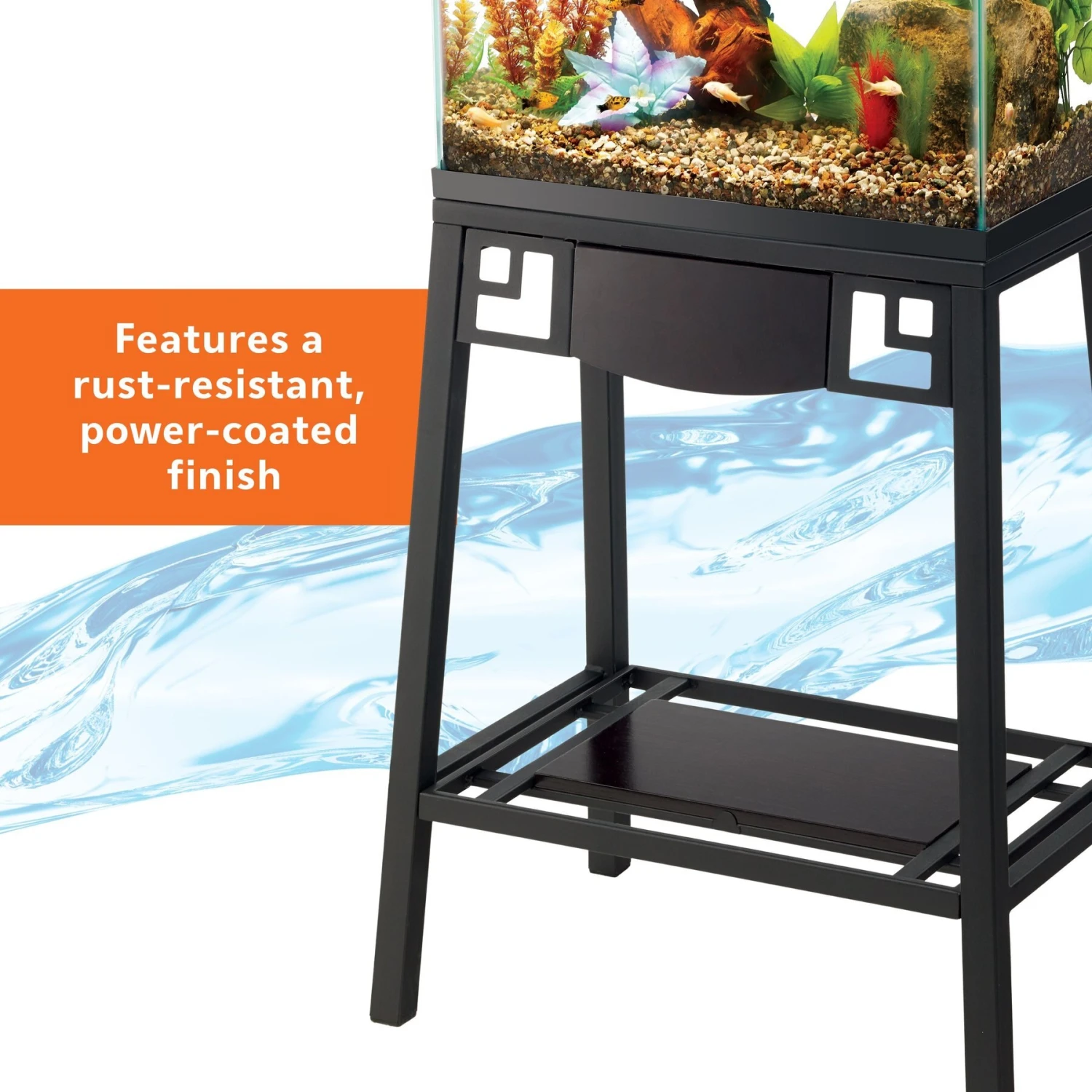 Aqueon Forge Metal Aquarium Stand, Black & Brown & Aqueon LED Aquarium Starter Kit, 20-gal 5 Aqueon Forge Metal Aquarium Stand, Black & Brown & Aqueon LED Aquarium Starter Kit, 20-gal - Image 3