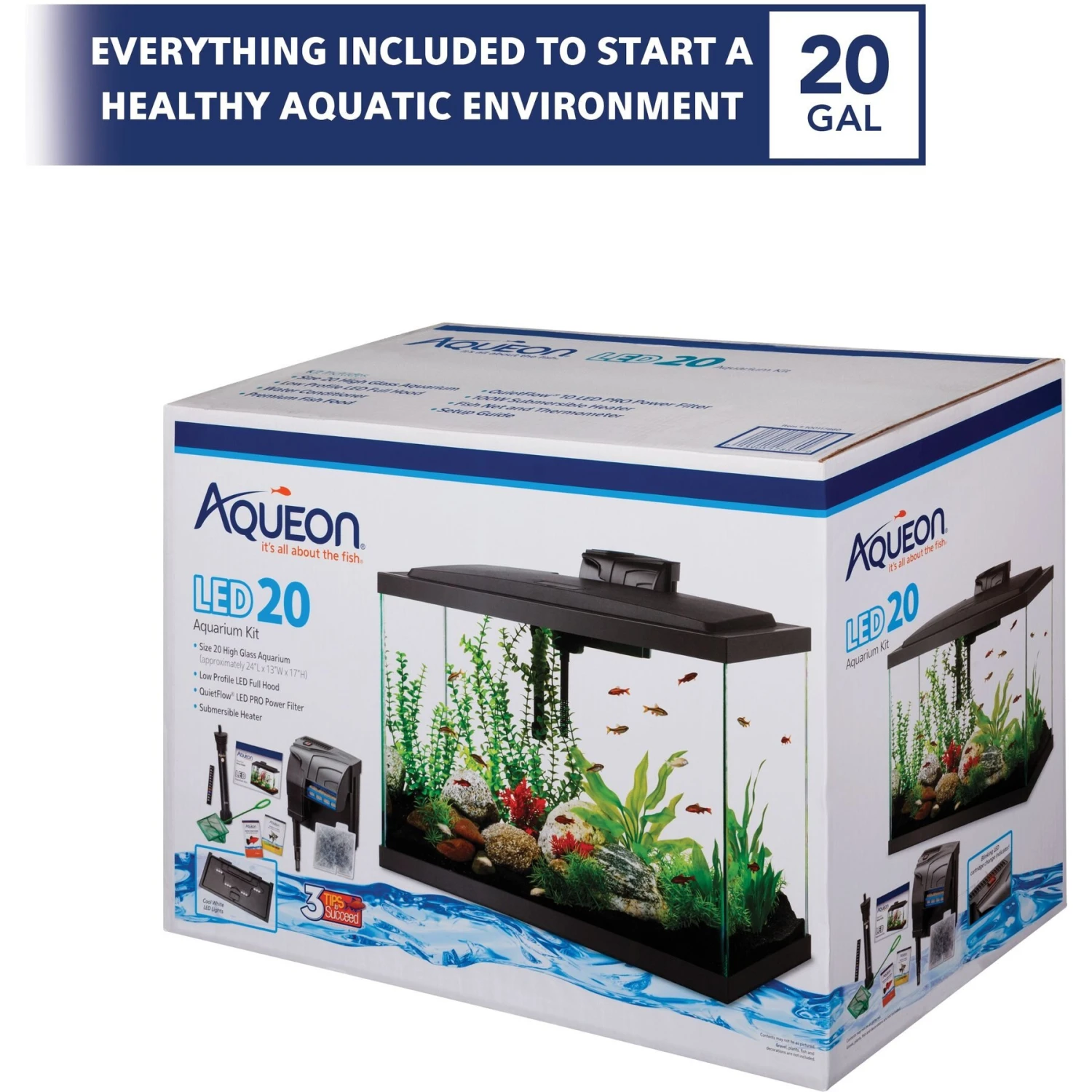 Aqueon Forge Metal Aquarium Stand, Black & Brown & Aqueon LED Aquarium Starter Kit, 20-gal 8 Aqueon Forge Metal Aquarium Stand, Black & Brown & Aqueon LED Aquarium Starter Kit, 20-gal - Image 6