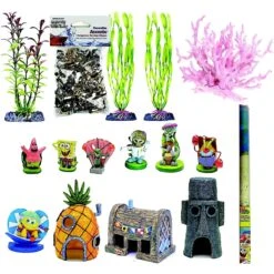Penn-Plax Officially Licensed SpongeBob SquarePants Aquarium Fish Accessories, Multicolor