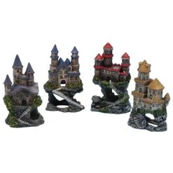 Penn-Plax Mini Assorted Castles Fihs Ornament, Multicolor