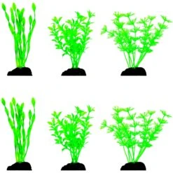 Penn-Plax Betta Size Plastic Fish Plant, Green, 6 Count