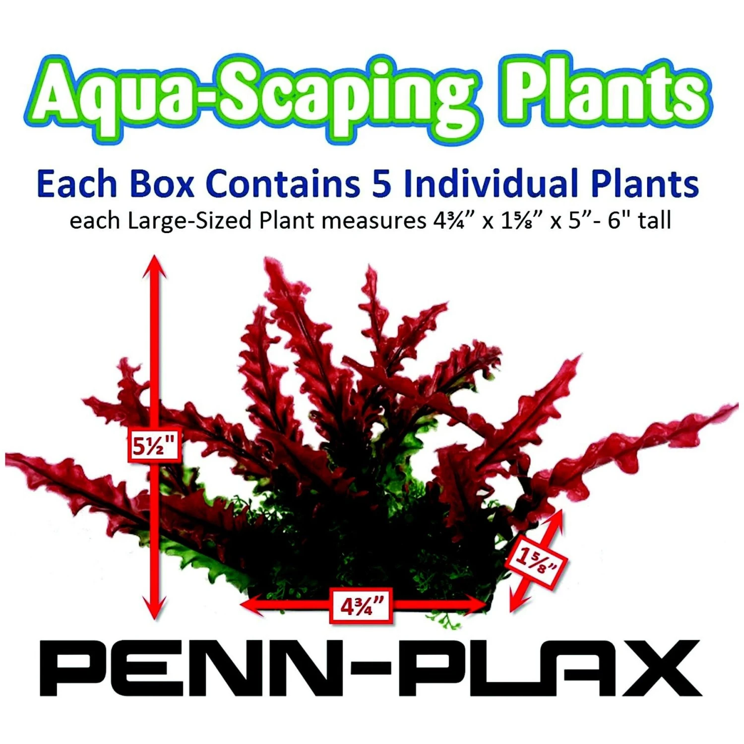 Penn-Plax Aqua-Scaping Red Bunch Fish Plant, Large, Red, 5 Count 5 Penn-Plax Aqua-Scaping Red Bunch Fish Plant, Large, Red, 5 Count - Image 3