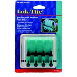 Penn-Plax Lok-Tite Air Regulator Gang Fish Valve, Green, 4 Count