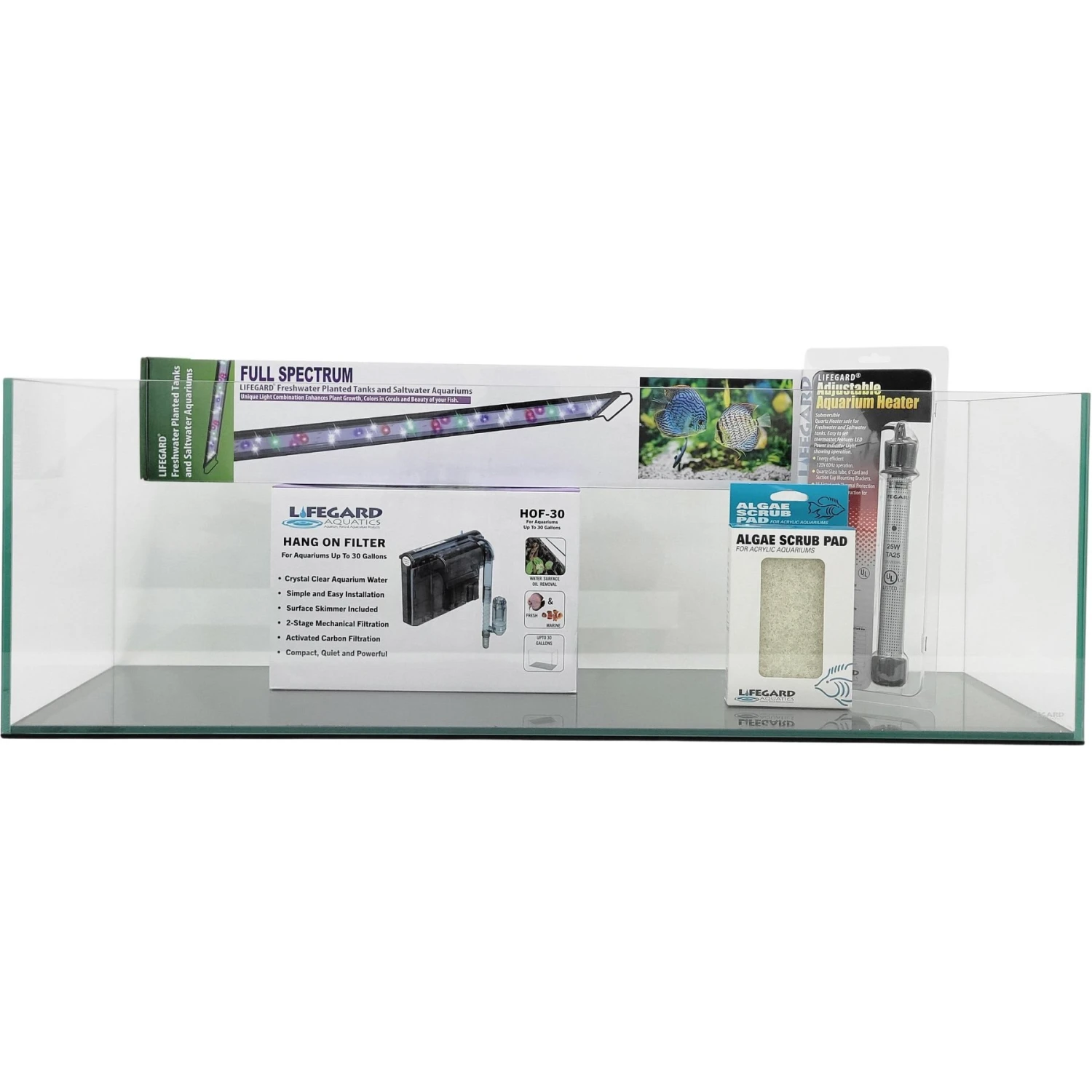 Lifegard Clear Glass Bookshelf Aquarium With HOF-3 Filter, 6-mm, 16-gal 10 Lifegard Clear Glass Bookshelf Aquarium With HOF-3 Filter, 6-mm, 16-gal - Image 8