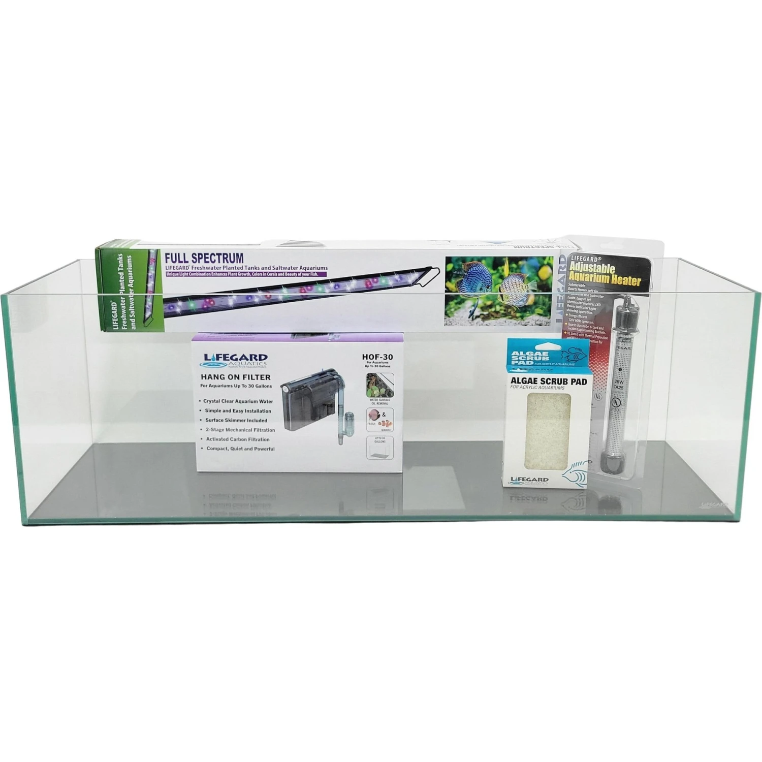Lifegard Clear Glass Bookshelf Aquarium With HOF-3 Filter, 6-mm, 16-gal 11 Lifegard Clear Glass Bookshelf Aquarium With HOF-3 Filter, 6-mm, 16-gal - Image 9
