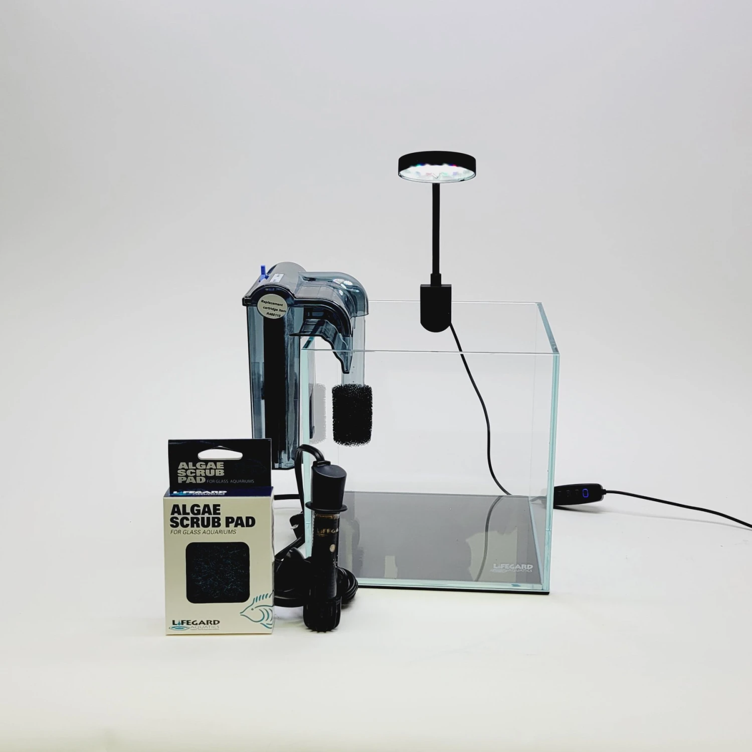 Lifegard Nana Cube Low Iron Ultra Clear Glass Tank With HOF-1 Hang On Filter, 5-mm 4 Lifegard Nana Cube Low Iron Ultra Clear Glass Tank With HOF-1 Hang On Filter, 5-mm - Image 2