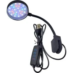 Lifegard Full Spectrum 2.5-in Clip-on USB LED Light, Black, 5-gal