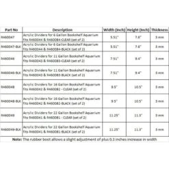 Lifegard Bookshelf Aquarium R460044 & R460084 Acrylic Dividers, Black, 2-pack, 6-gal -Fish Products 890886 PT7. AC SS1800 V1691160726