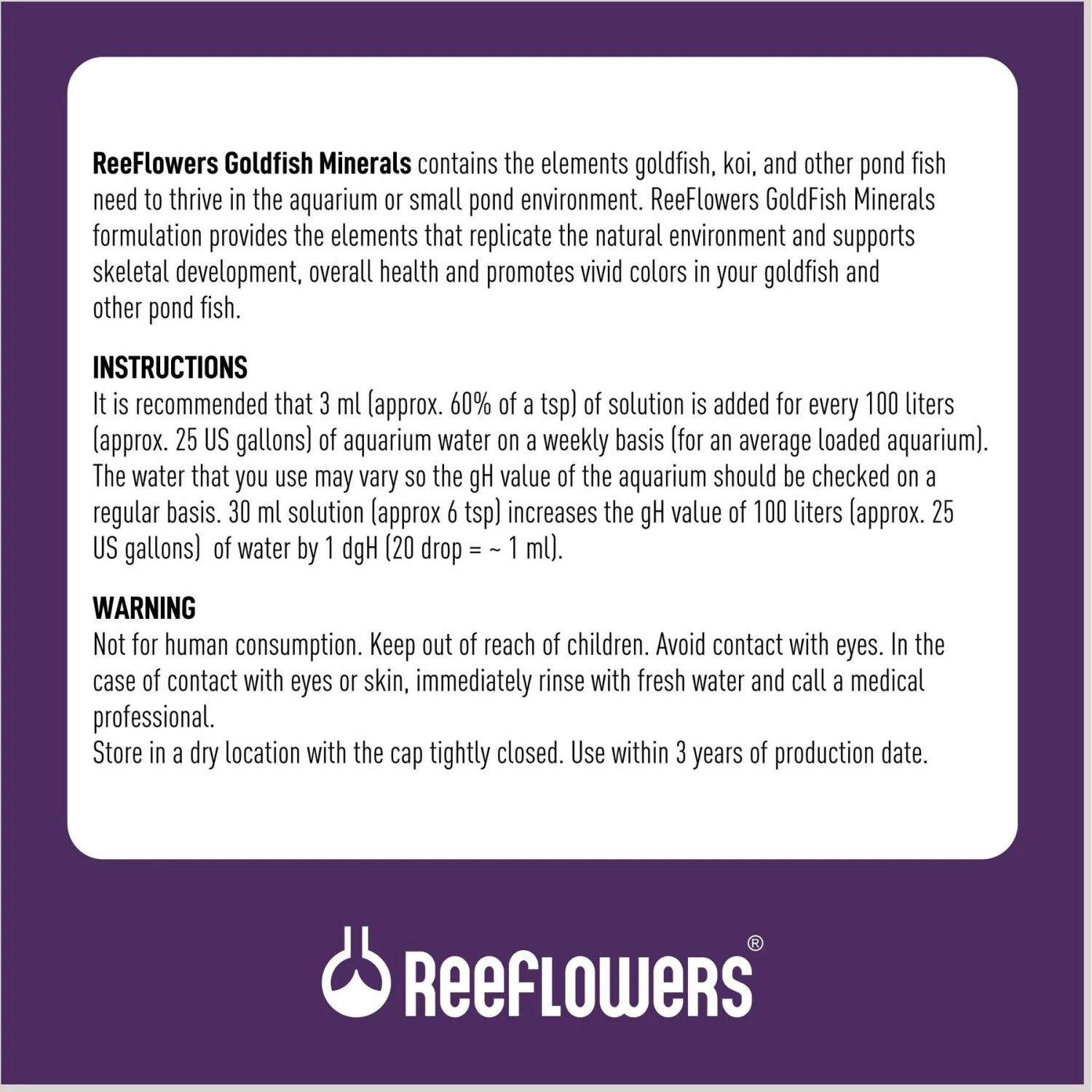 Reeflowers Goldfish Fish Aquarium Water Conditioner 4 Reeflowers Goldfish Fish Aquarium Water Conditioner - Image 2