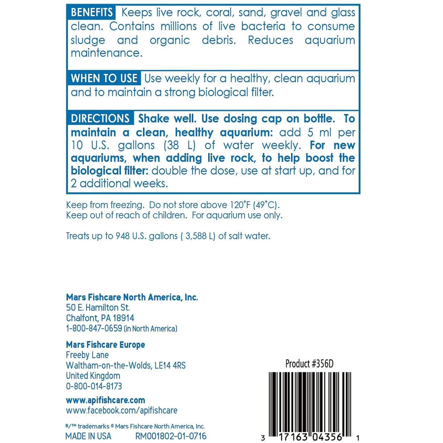 API Marine Stress Zyme Saltwater Aquarium Cleaning Solution 4 API Marine Stress Zyme Saltwater Aquarium Cleaning Solution - Image 2