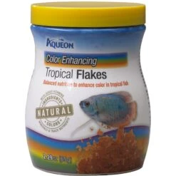 Aqueon Color Enhancing Tropical Flakes Freshwater Fish Food